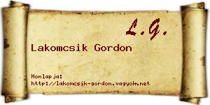 Lakomcsik Gordon névjegykártya